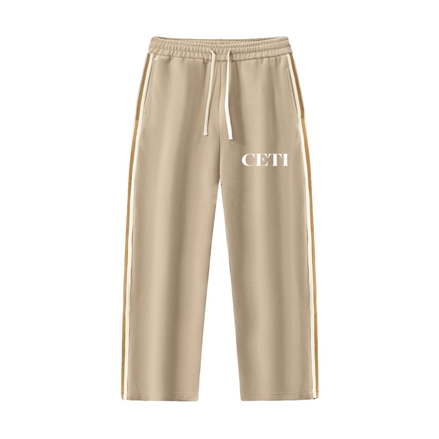 Khaki Contrast Side-Stripe Set