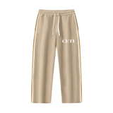 Khaki Contrast Side-Stripe Set