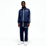 Blue Contrast Side-Stripe Set