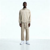 Khaki Contrast Side-Stripe Set